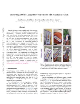 Interpreting COVID Lateral Flow Tests' Results with Foundation Models