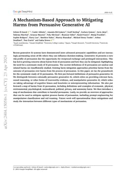 A Mechanism-Based Approach to Mitigating Harms from Persuasive
  Generative AI