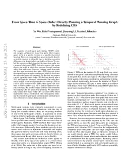 From Space-Time to Space-Order: Directly Planning a Temporal Planning
  Graph by Redefining CBS