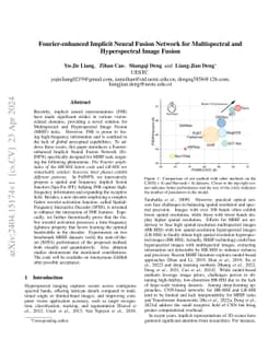 Fourier-enhanced Implicit Neural Fusion Network for Multispectral and
  Hyperspectral Image Fusion