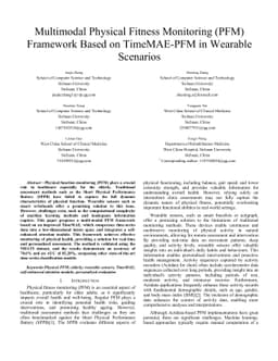 Multimodal Physical Fitness Monitoring (PFM) Framework Based on
  TimeMAE-PFM in Wearable Scenarios