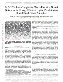 MP-DPD: Low-Complexity Mixed-Precision Neural Networks for
  Energy-Efficient Digital Predistortion of Wideband Power Amplifiers