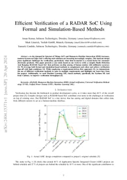 Efficient Verification of a RADAR SoC Using Formal and Simulation-Based
  Methods