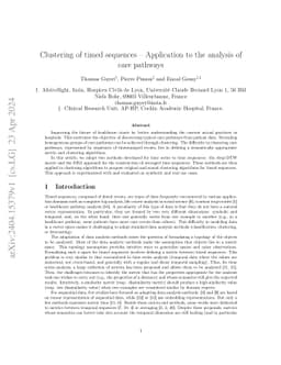Clustering of timed sequences -- Application to the analysis of care
  pathways