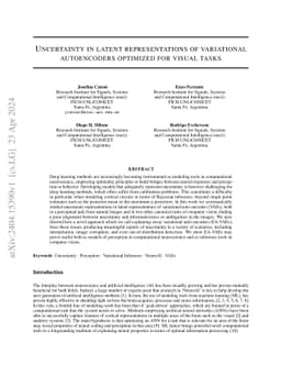 Uncertainty in latent representations of variational autoencoders optimized for visual tasks