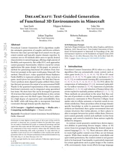 DreamCraft: Text-Guided Generation of Functional 3D Environments in
  Minecraft