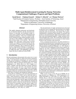 Multi-Agent Reinforcement Learning for Energy Networks: Computational
  Challenges, Progress and Open Problems