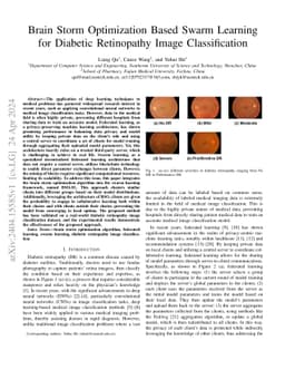 Brain Storm Optimization Based Swarm Learning for Diabetic Retinopathy
  Image Classification