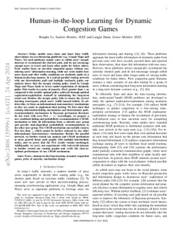 Human-in-the-loop Learning for Dynamic Congestion Games