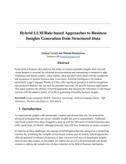 Hybrid LLM/Rule-based Approaches to Business Insights Generation from
  Structured Data