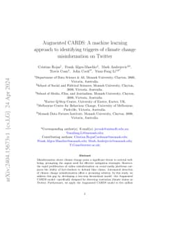 Augmented CARDS: A machine learning approach to identifying triggers of
  climate change misinformation on Twitter