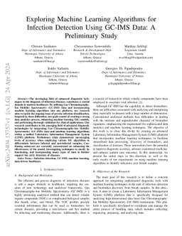 Exploring Machine Learning Algorithms for Infection Detection Using
  GC-IMS Data: A Preliminary Study