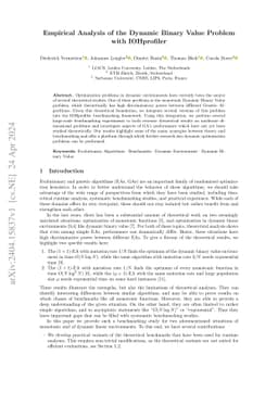 Empirical Analysis of the Dynamic Binary Value Problem with IOHprofiler