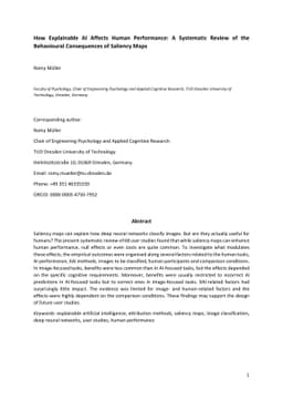 How explainable AI affects human performance: A systematic review of the
  behavioural consequences of saliency maps