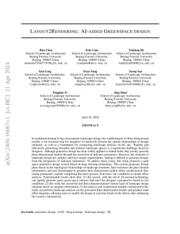 Layout2Rendering: AI-aided Greenspace design