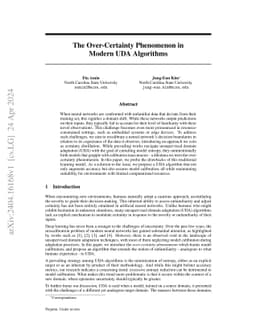The Over-Certainty Phenomenon in Modern UDA Algorithms
