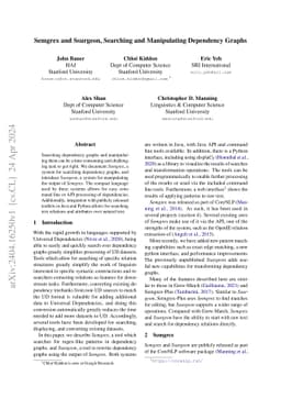 Semgrex and Ssurgeon, Searching and Manipulating Dependency Graphs