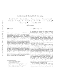 Distributionally Robust Safe Screening