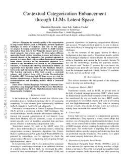Contextual Categorization Enhancement through LLMs Latent-Space