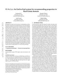 RE-RecSys: An End-to-End system for recommending properties in
  Real-Estate domain