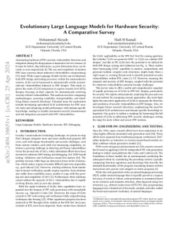 Evolutionary Large Language Models for Hardware Security: A Comparative
  Survey