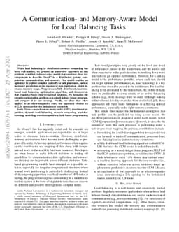 A Communication- and Memory-Aware Model for Load Balancing Tasks