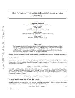 On uncertainty-penalized Bayesian information criterion