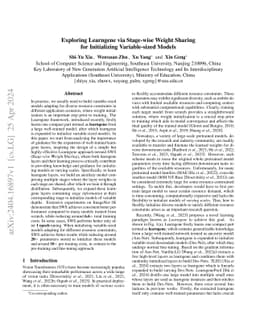 Exploring Learngene via Stage-wise Weight Sharing for Initializing
  Variable-sized Models