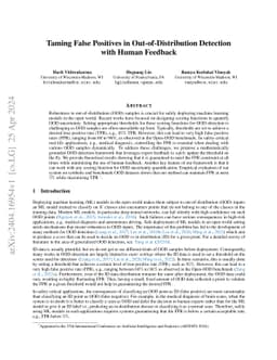 Taming False Positives in Out-of-Distribution Detection with Human
  Feedback