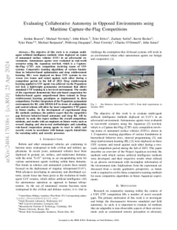 Evaluating Collaborative Autonomy in Opposed Environments using Maritime
  Capture-the-Flag Competitions
