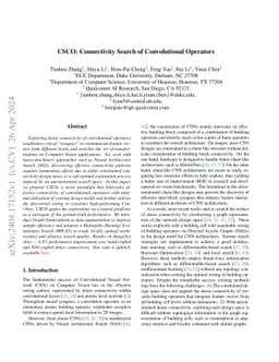 CSCO: Connectivity Search of Convolutional Operators