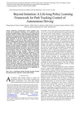 Beyond Imitation: A Life-long Policy Learning Framework for Path
  Tracking Control of Autonomous Driving