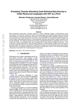 Prompting Towards Alleviating Code-Switched Data Scarcity in
  Under-Resourced Languages with GPT as a Pivot