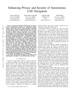 Enhancing Privacy and Security of Autonomous UAV Navigation