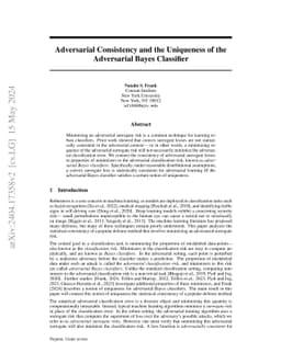 Adversarial Consistency and the Uniqueness of the Adversarial Bayes
  Classifier