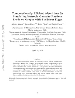Computationally Efficient Algorithms for Simulating Isotropic Gaussian
  Random Fields on Graphs with Euclidean Edges