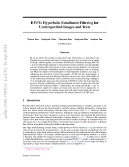 HYPE: Hyperbolic Entailment Filtering for Underspecified Images and
  Texts