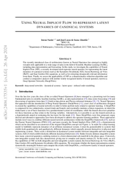 Using Neural Implicit Flow To Represent Latent Dynamics Of Canonical
  Systems