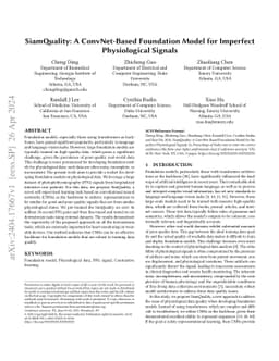 SiamQuality: A ConvNet-Based Foundation Model for Imperfect
  Physiological Signals