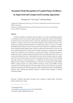 Dynamical Mode Recognition of Coupled Flame Oscillators by Supervised
  and Unsupervised Learning Approaches