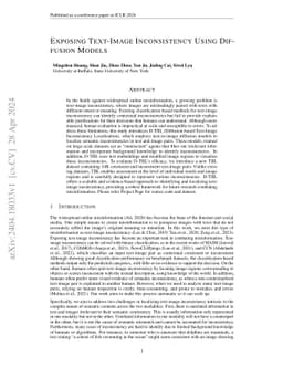 Exposing Text-Image Inconsistency Using Diffusion Models
