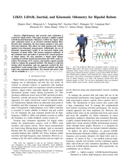 LIKO: LiDAR, Inertial, and Kinematic Odometry for Bipedal Robots