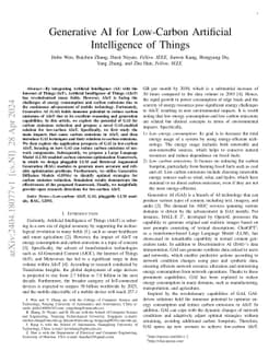 Generative AI for Low-Carbon Artificial Intelligence of Things with
  Large Language Models