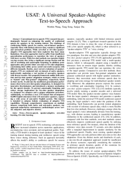 USAT: A Universal Speaker-Adaptive Text-to-Speech Approach