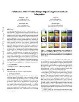 SafePaint: Anti-forensic Image Inpainting with Domain Adaptation