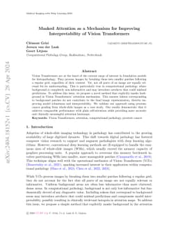 Masked Attention as a Mechanism for Improving Interpretability of Vision
  Transformers