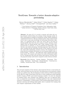 TextGram: Towards a better domain-adaptive pretraining
