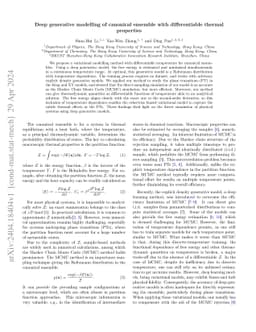 Deep generative modelling of canonical ensemble with differentiable
  thermal properties