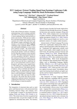 ECC Analyzer: Extract Trading Signal from Earnings Conference Calls
  using Large Language Model for Stock Performance Prediction