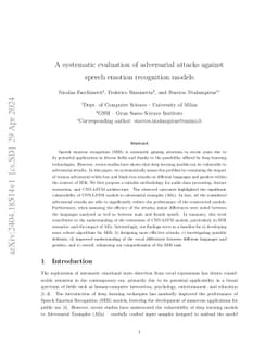 A Systematic Evaluation of Adversarial Attacks against Speech Emotion
  Recognition Models